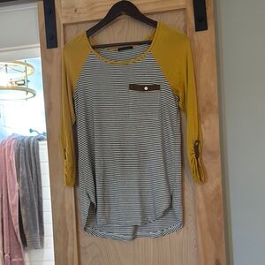 Staccato Gold and Gray Relaxed Blouse